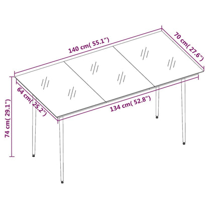 Set da Pranzo da Giardino 5pz con Cuscini in Polyrattan Marrone | homemem39