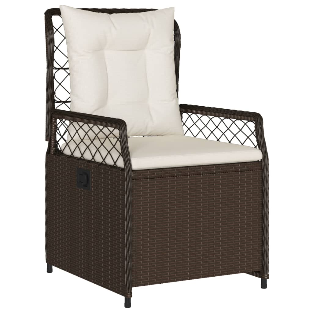 Set da Pranzo da Giardino 5pz con Cuscini in Polyrattan Marrone - homemem39