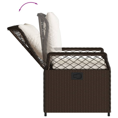 Set da Pranzo da Giardino 9pz con Cuscini Marrone in Polyrattan | homemem39