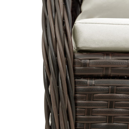 Set da Pranzo da Giardino 9pz con Cuscini Marrone in Polyrattan | homemem39