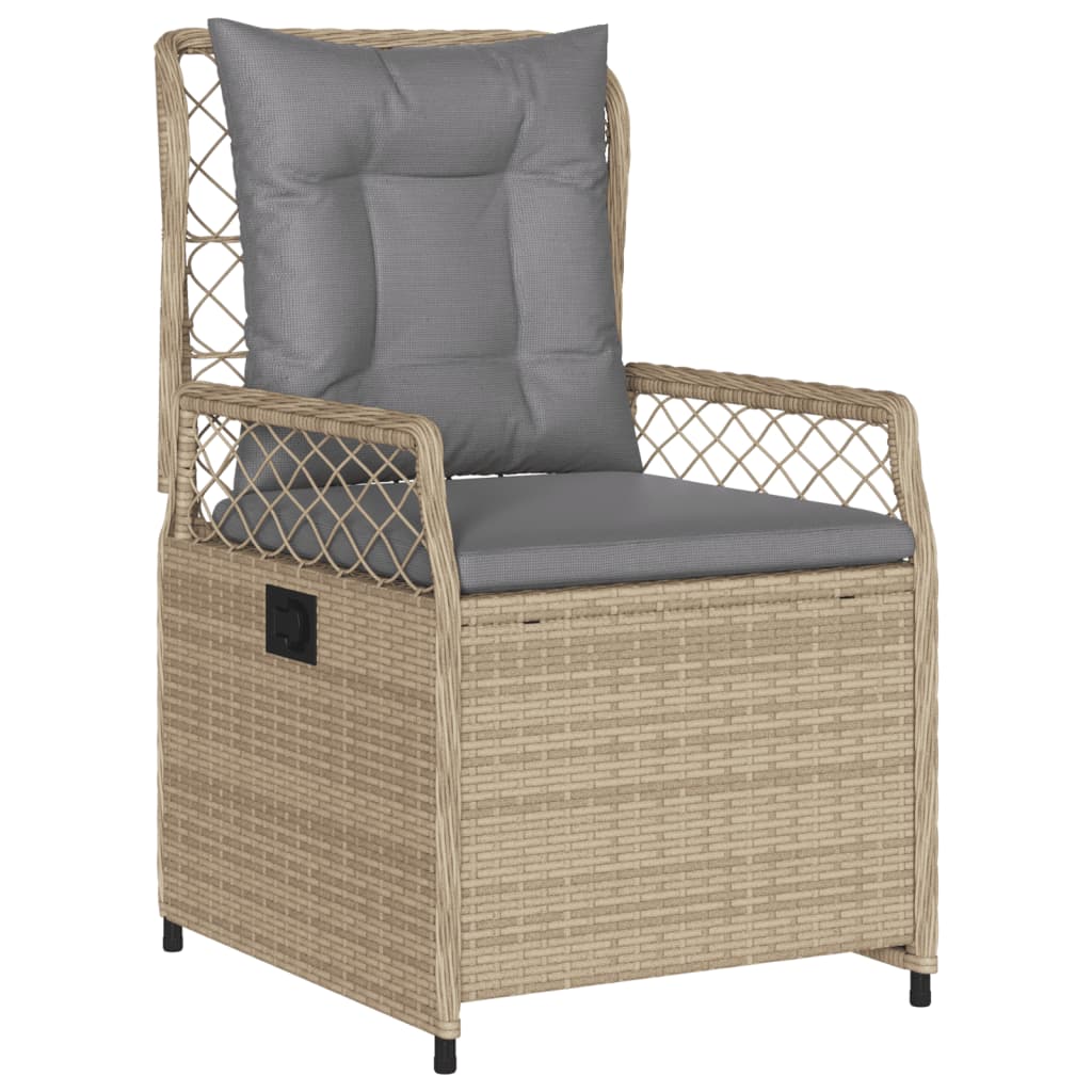 Set da Pranzo da Giardino 5 pz con Cuscini Beige in Polyrattan