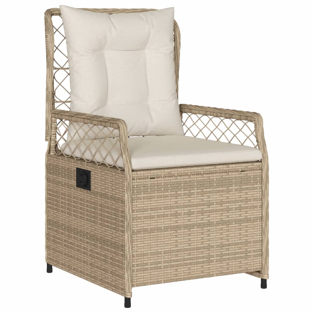 Set da Pranzo da Giardino 9 pz con Cuscini Beige in Polyrattan - homemem39