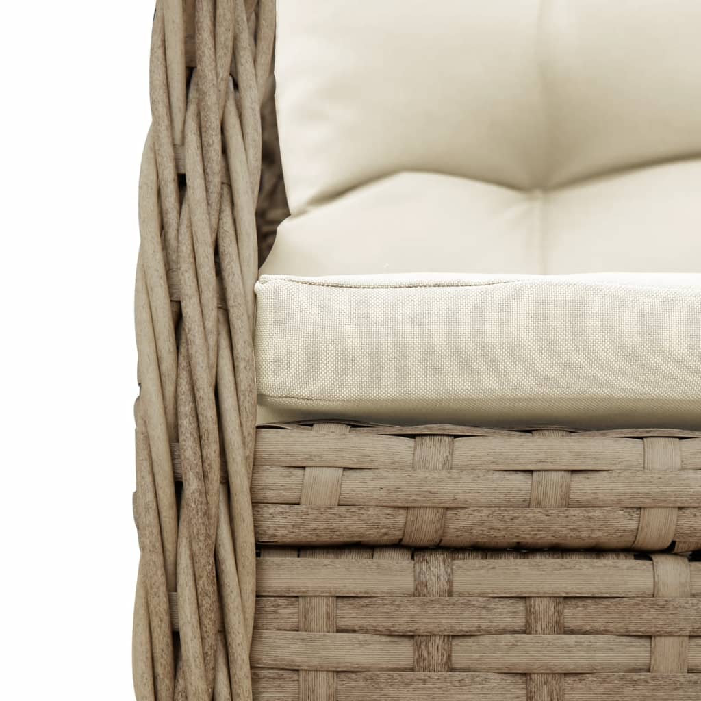 Set da Pranzo da Giardino 9 pz con Cuscini Beige in Polyrattan - homemem39