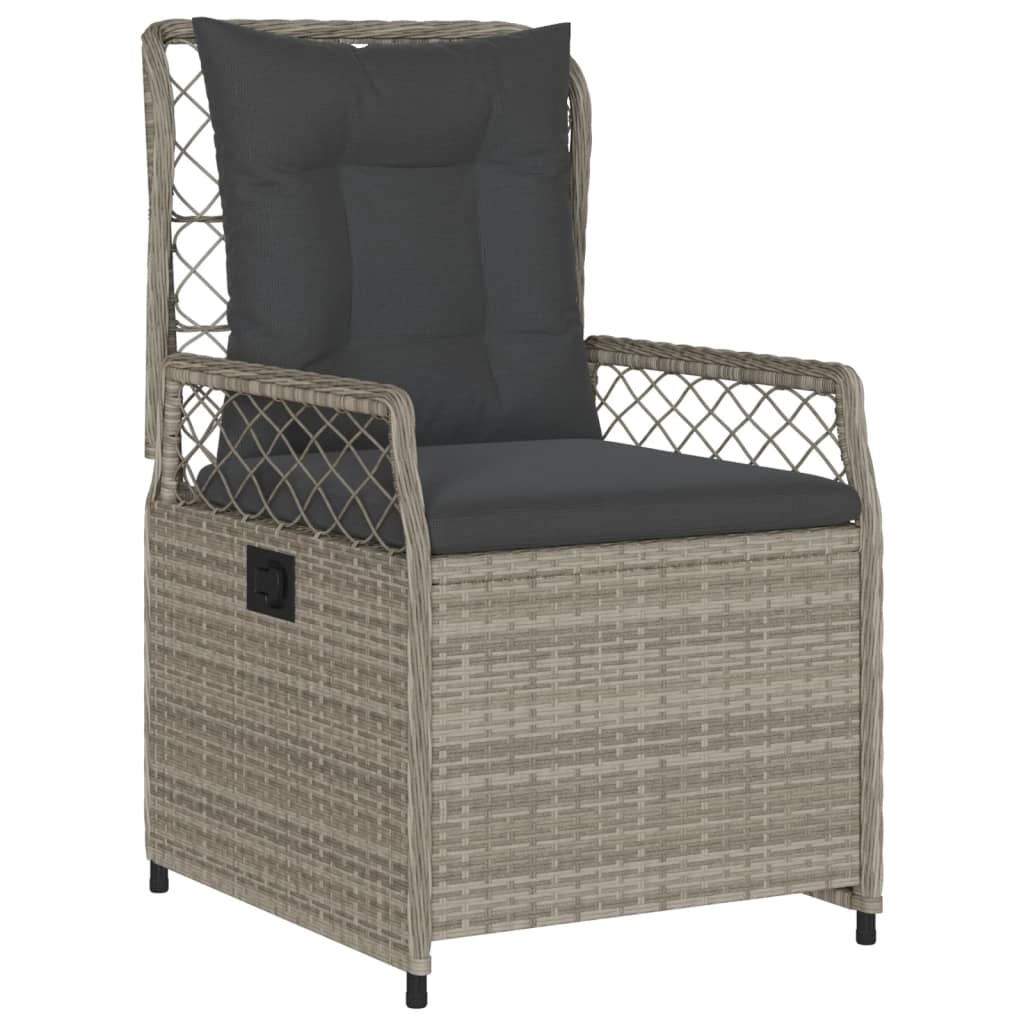 Set Pranzo da Giardino 9pz con Cuscini Grigio Chiaro Polyrattan - homemem39