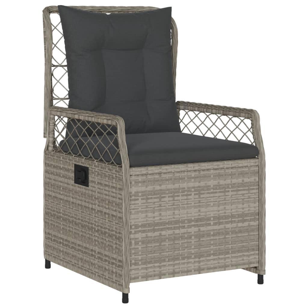 Set Pranzo da Giardino 5pz con Cuscini Grigio Chiaro Polyrattan - homemem39