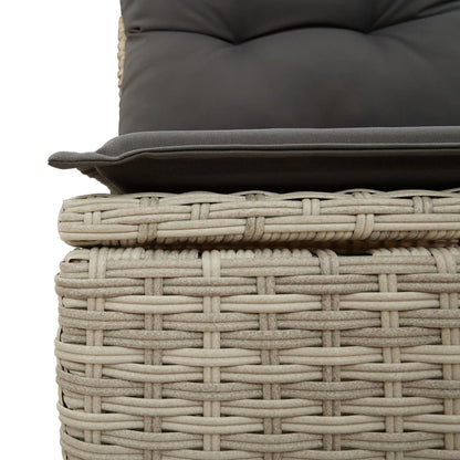 Set Divano da Giardino 9pz con Cuscini Grigio Chiaro Polyrattan | homemem39