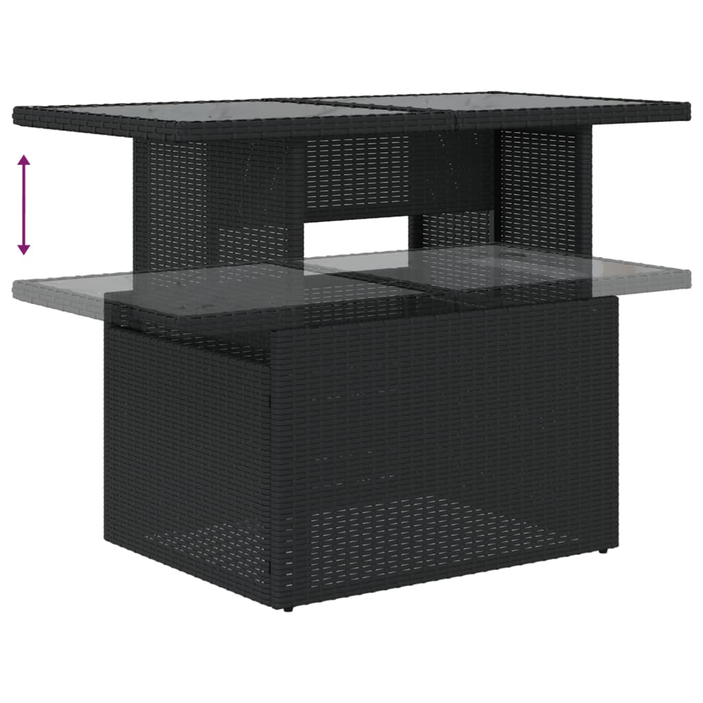 Set Divano da Giardino 6 pz con Cuscini Nero in Polyrattan | homemem39