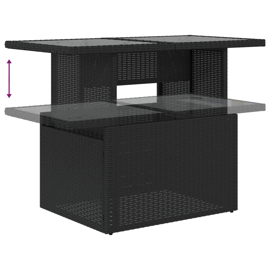 Set Divani da Giardino 5 pz con Cuscini in Polyrattan Nero | homemem39