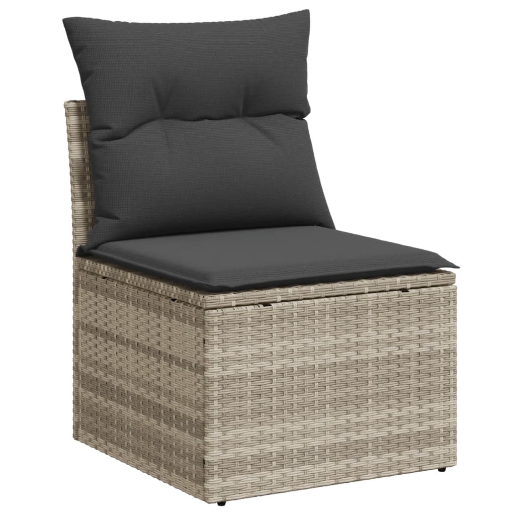 Set Divani da Giardino 7pz con Cuscini Grigio Chiaro Polyrattan | homemem39