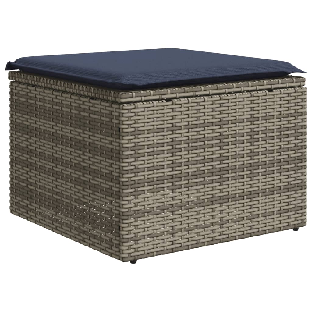 Set Divani da Giardino 8 pz con Cuscini Grigio in Polyrattan | homemem39