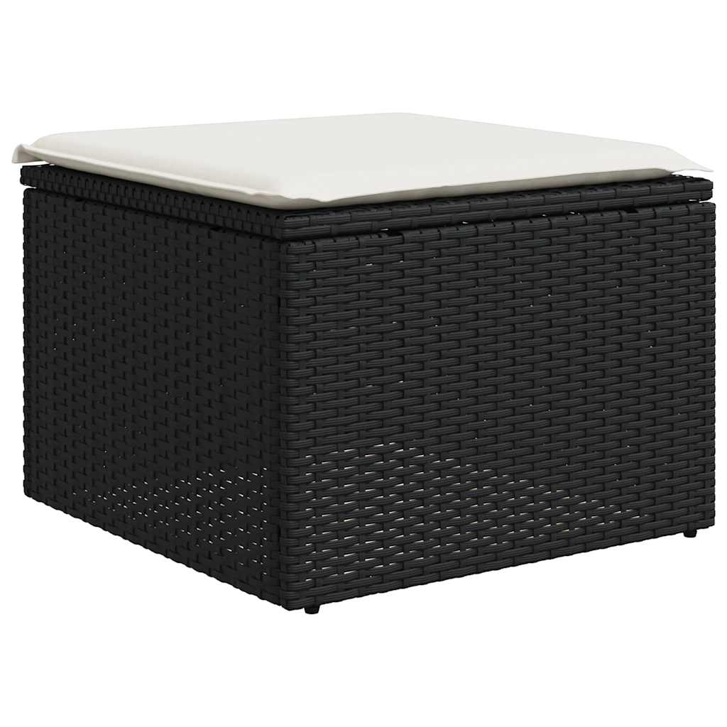Set Divani da Giardino 9 pz con Cuscini Nero in Polyrattan | homemem39
