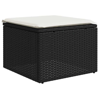 Set Divani da Giardino 9 pz con Cuscini Nero in Polyrattan | homemem39