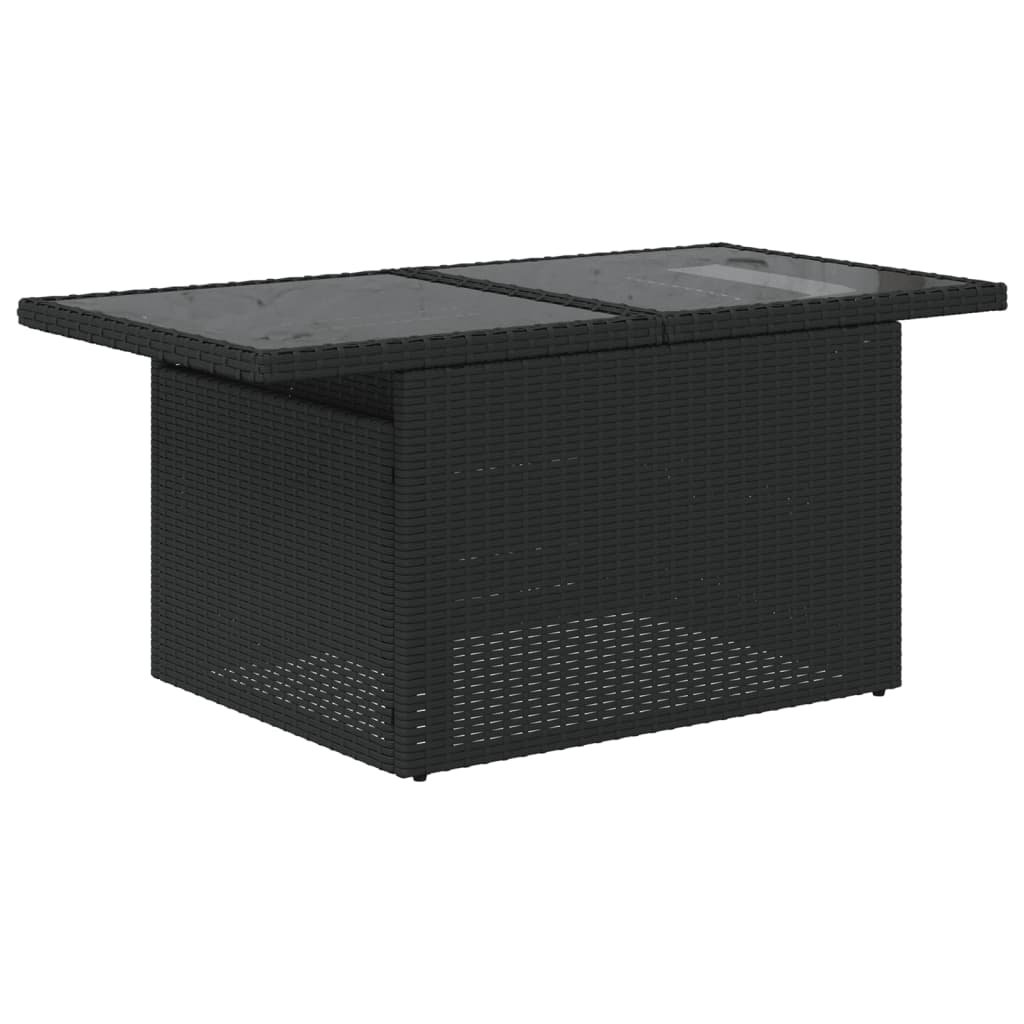 Set Divani da Giardino 10pz con Cuscini in Polyrattan Nero - homemem39