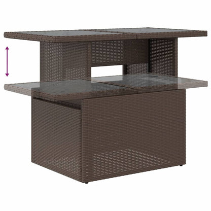 Set Divani da Giardino 10 pz con Cuscini Marrone in Polyrattan
