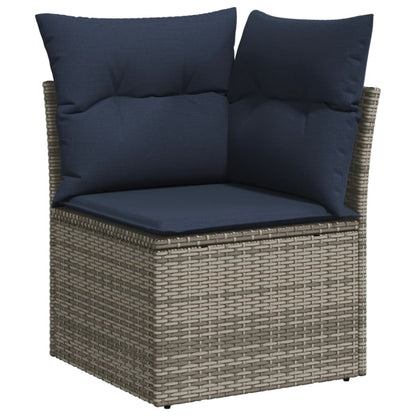 Set Divani da Giardino 11 pz con Cuscini Grigio in Polyrattan | homemem39