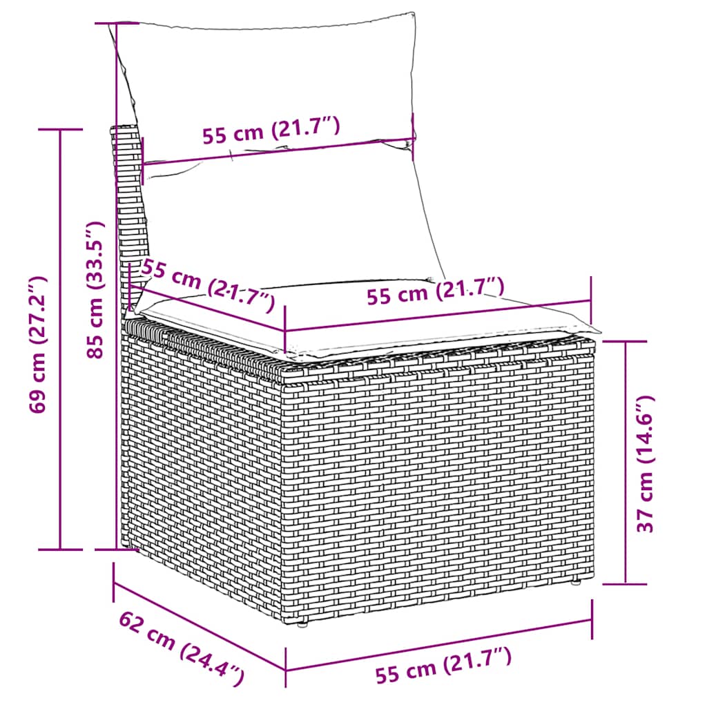 Set Divano da Giardino 5 pz con Cuscini Beige in Polyrattan - homemem39