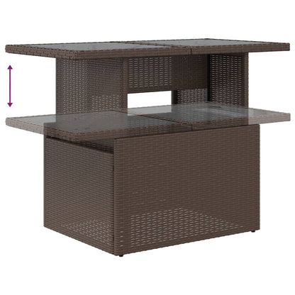 Set Divani da Giardino 5 pz con Cuscini Marrone in Polyrattan