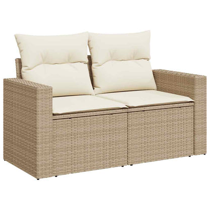 Set Divano da Giardino 9 pz con Cuscini Beige in Polyrattan - homemem39
