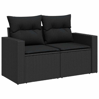 Set Divani da Giardino 5 pz con Cuscini in Polyrattan Nero | homemem39