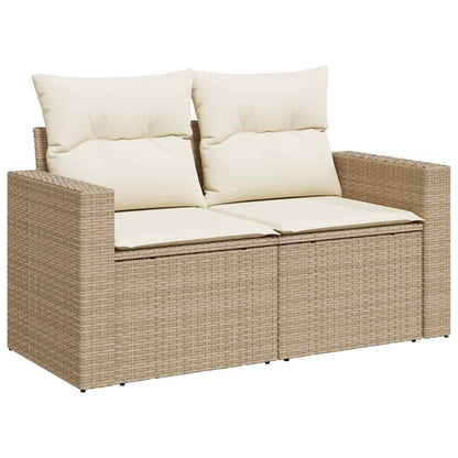 Set Divano da Giardino 6 pz con Cuscini Beige in Polyrattan - homemem39