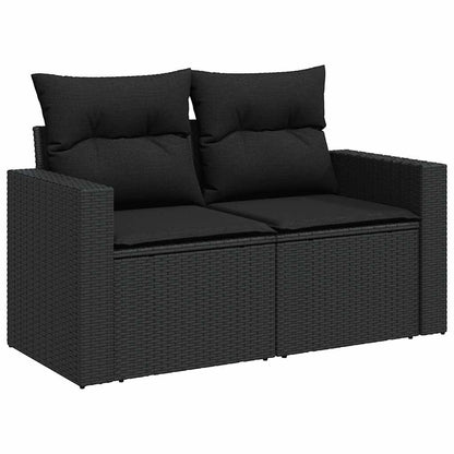 Set Divano da Giardino 6 pz con Cuscini Nero in Polyrattan | homemem39