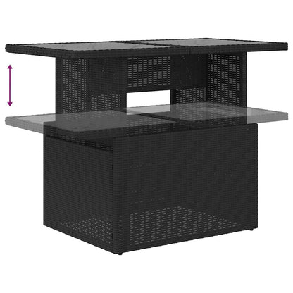 Set Divano da Giardino 6 pz con Cuscini Nero in Polyrattan | homemem39