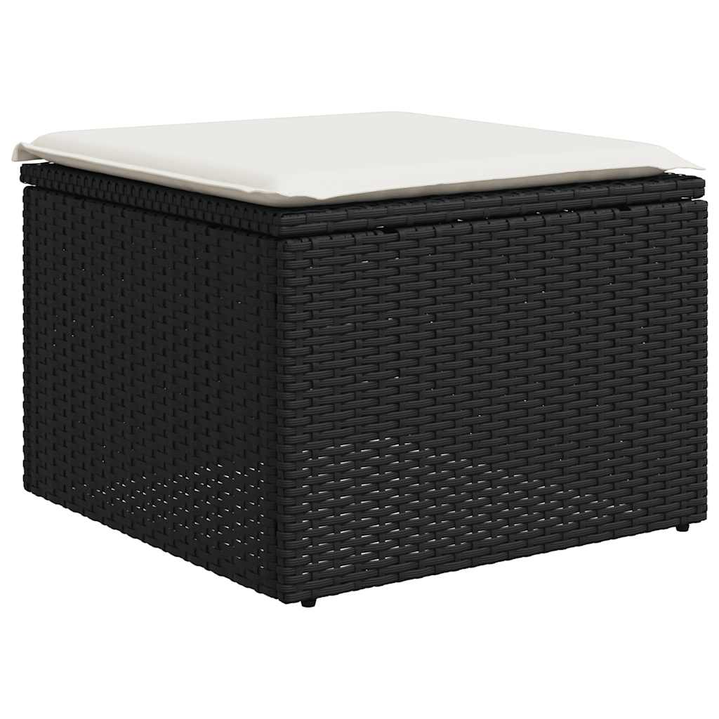 Set Divani da Giardino con Cuscini 7pz Nero Polyrattan | homemem39