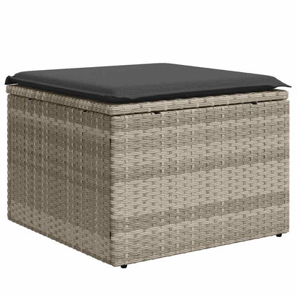 Set Divani da Giardino 7pz con Cuscini Grigio Chiaro Polyrattan - homemem39