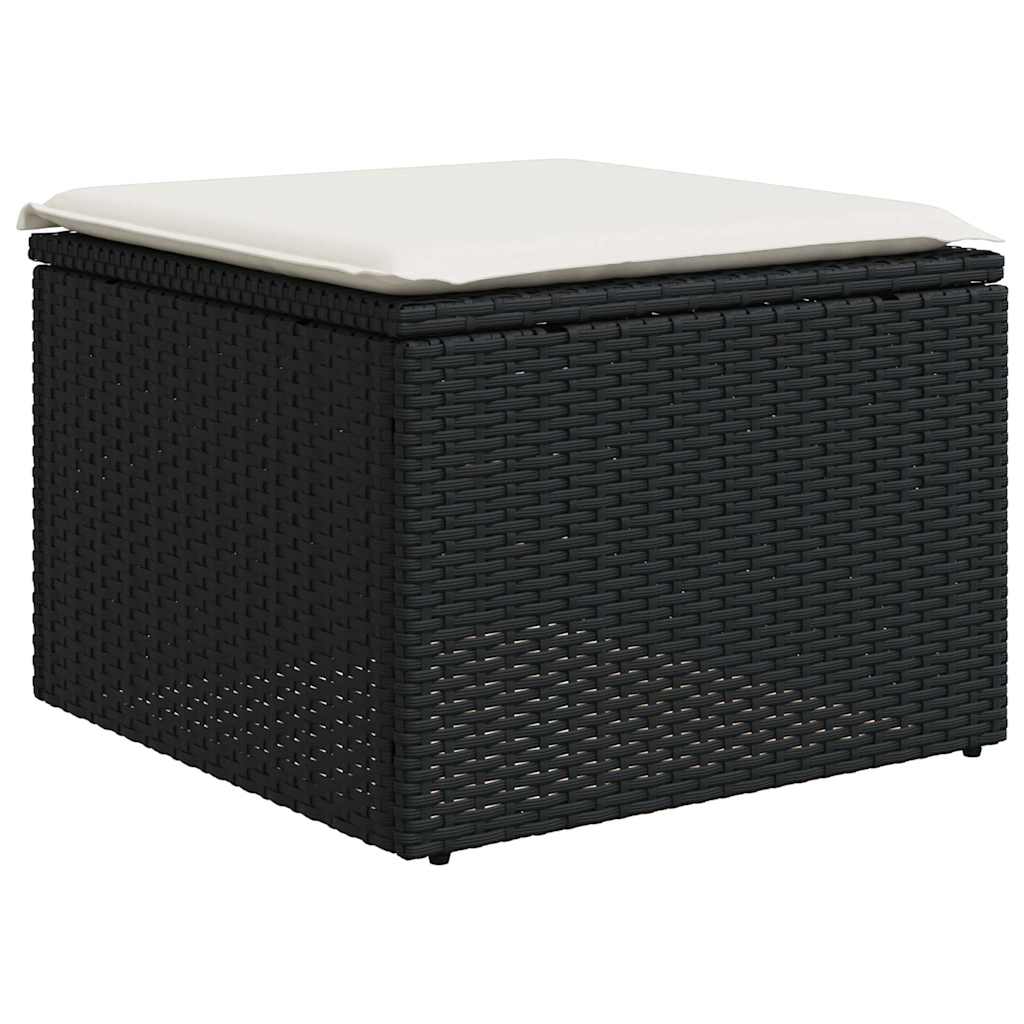 Set Divani da Giardino con Cuscini 8 pz Nero in Polyrattan | homemem39