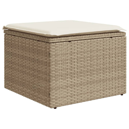 Set Divano da Giardino 9 pz con Cuscini Beige in Polyrattan | homemem39