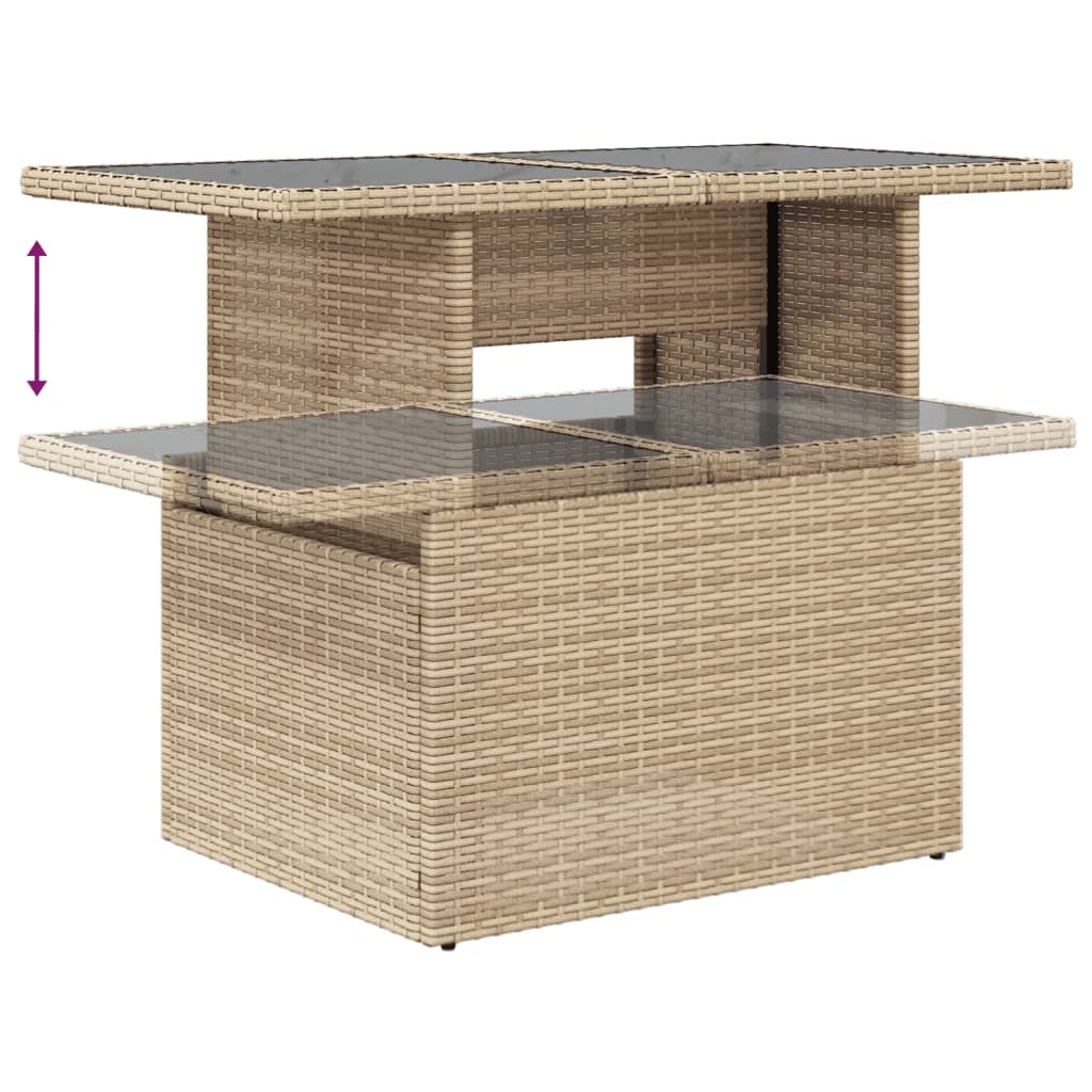 Set Divano da Giardino 9 pz con Cuscini Beige in Polyrattan | homemem39
