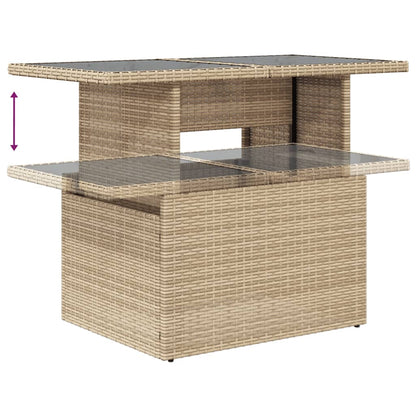 Set Divano da Giardino 9 pz con Cuscini Beige in Polyrattan | homemem39