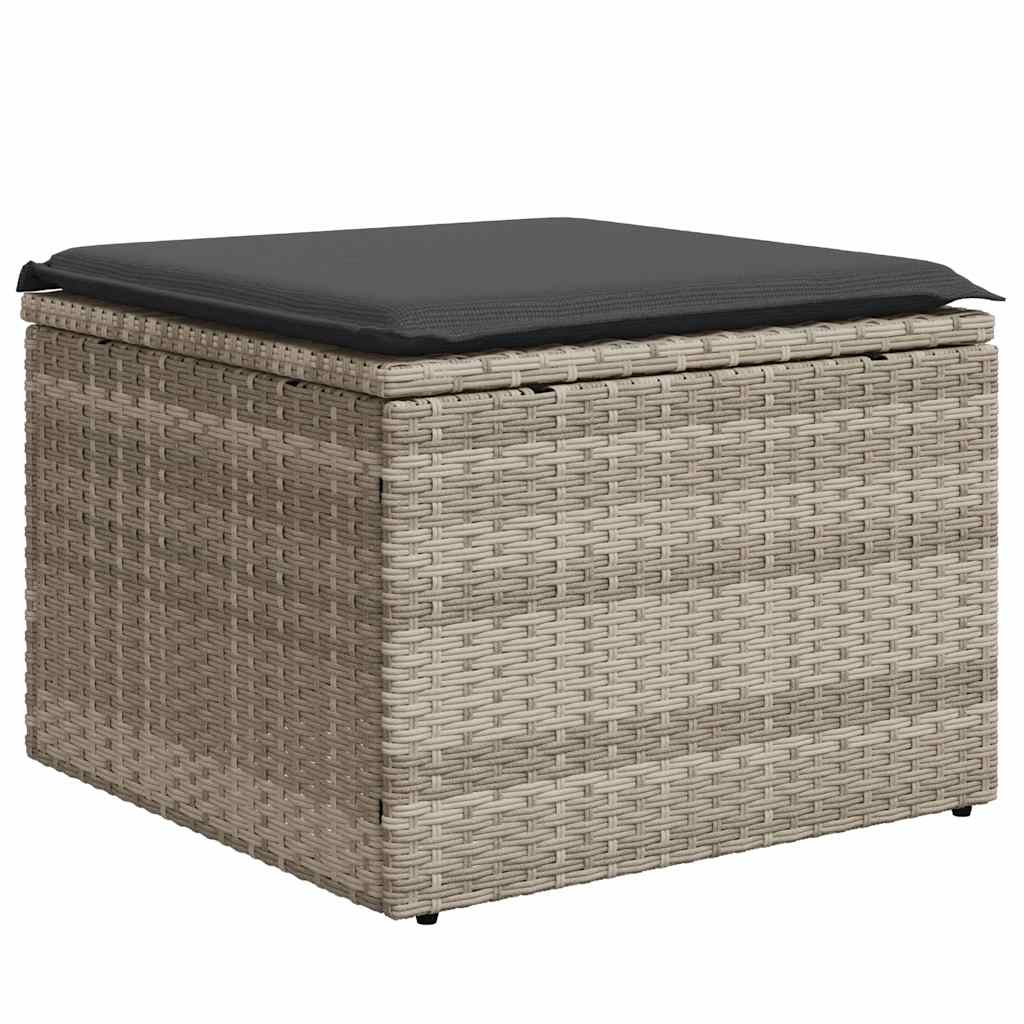 Set Divano da Giardino 9pz con Cuscini Grigio Chiaro Polyrattan - homemem39