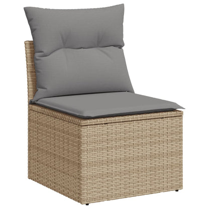 Set Divani da Giardino 11 pz con Cuscini Beige in Polyrattan