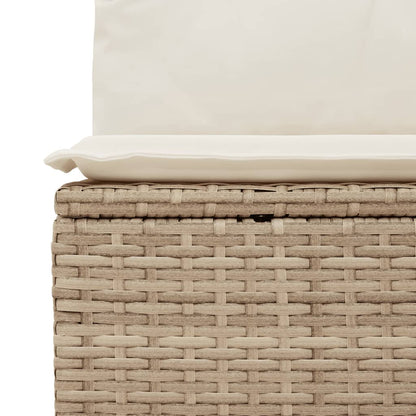 Set Divano da Giardino 9 pz con Cuscini Beige in Polyrattan