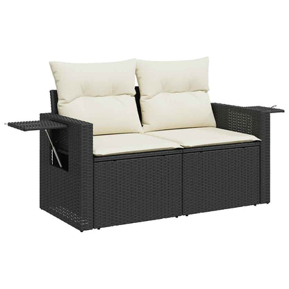 Set Divani da Giardino 5 pz con Cuscini in Polyrattan Nero | homemem39