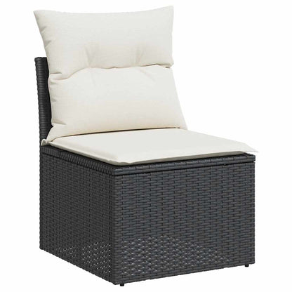 Set Divani da Giardino 5 pz con Cuscini in Polyrattan Nero | homemem39