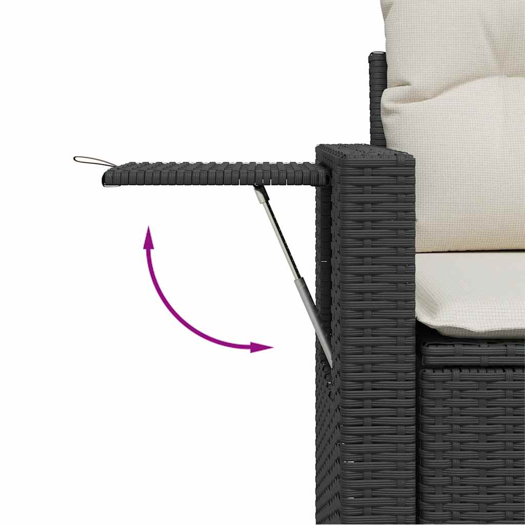 Set Divano da Giardino 6 pz con Cuscini Nero in Polyrattan | homemem39