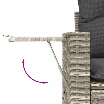 Set Divani da Giardino 7pz con Cuscini Grigio Chiaro Polyrattan | homemem39