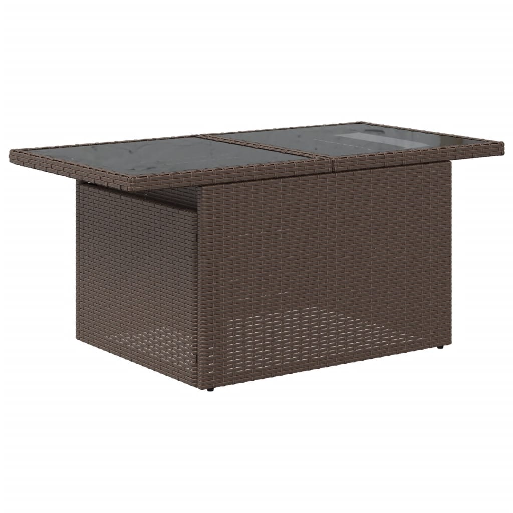 Set Divani da Giardino 9pz con Cuscini Marrone in Polyrattan - homemem39