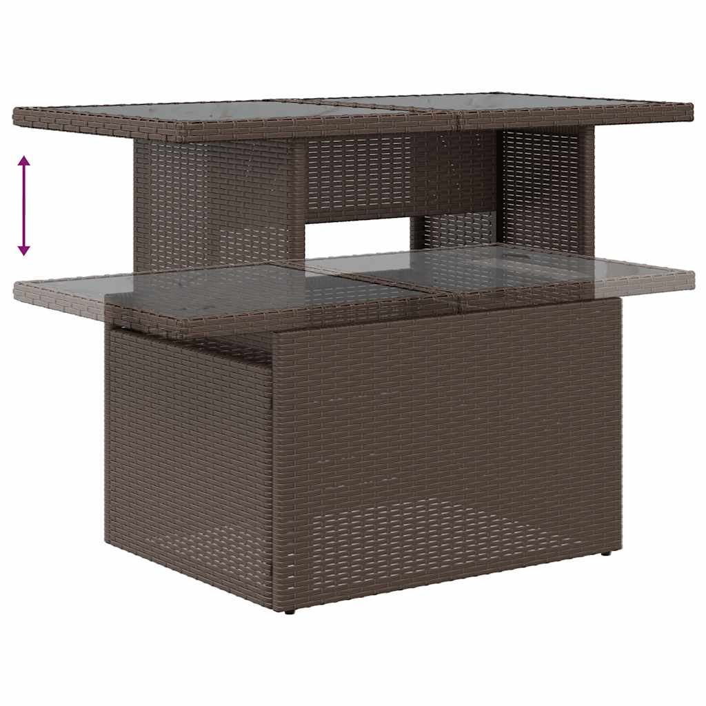 Set Divani da Giardino 9 pz con Cuscini Marrone in Polyrattan