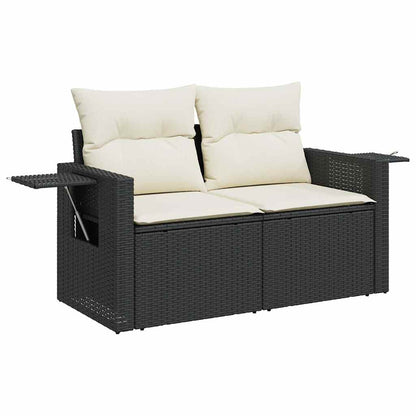 Set Divani da Giardino 9 pz con Cuscini Nero in Polyrattan | homemem39