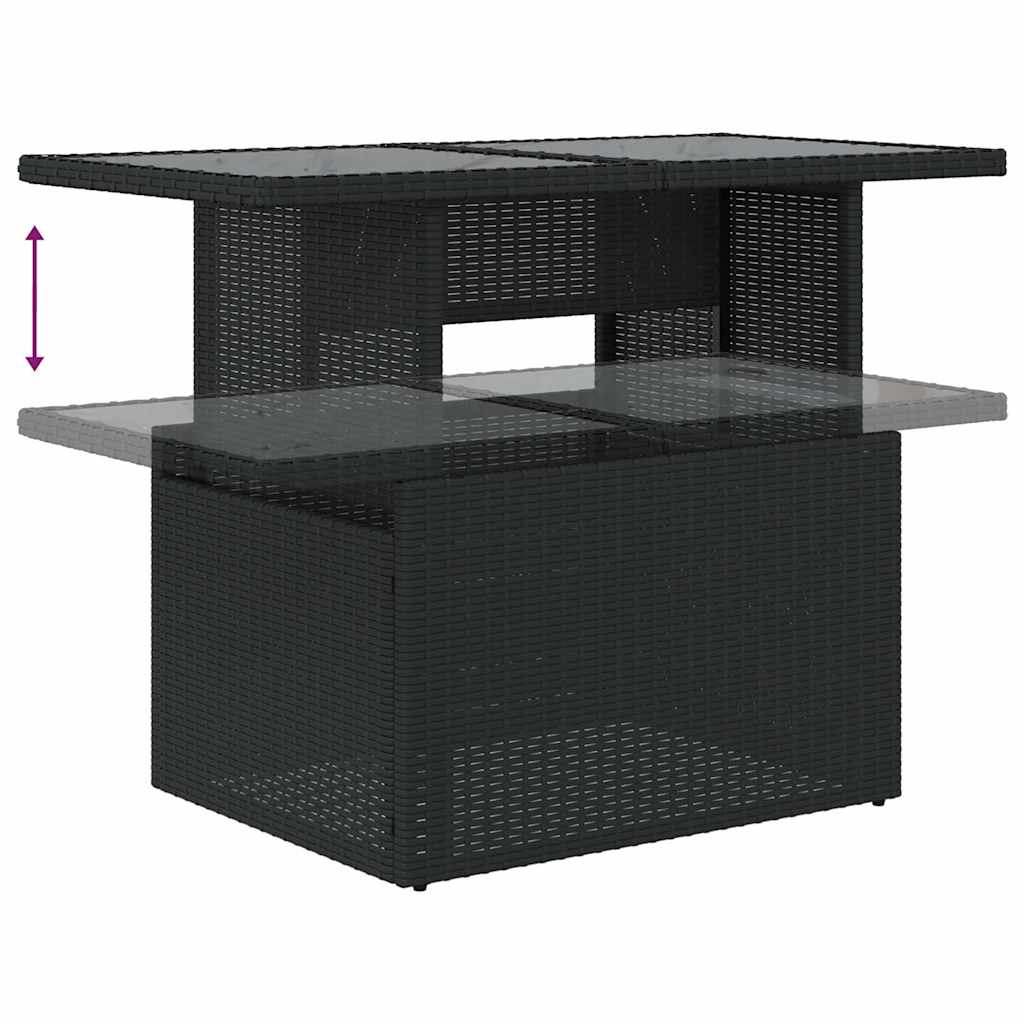 Set Divani da Giardino 9 pz con Cuscini Nero in Polyrattan | homemem39