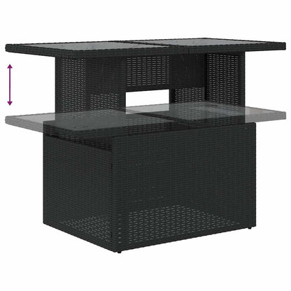 Set Divani da Giardino 9 pz con Cuscini Nero in Polyrattan | homemem39