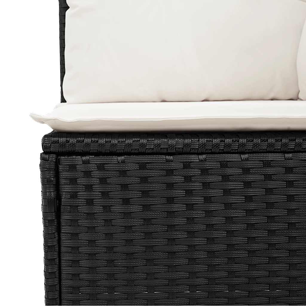 Set Divani da Giardino 9 pz con Cuscini Nero in Polyrattan | homemem39
