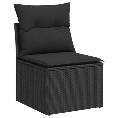 Set Divani da Giardino 10pz con Cuscini in Polyrattan Nero | homemem39