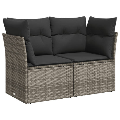 Set Divano da Giardino 10 pz con Cuscini Grigio in Polyrattan | homemem39
