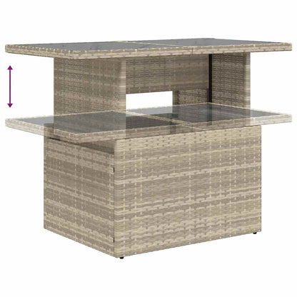 Set Divano Giardino 10 pz con Cuscini Grigio Chiaro Polyrattan | homemem39