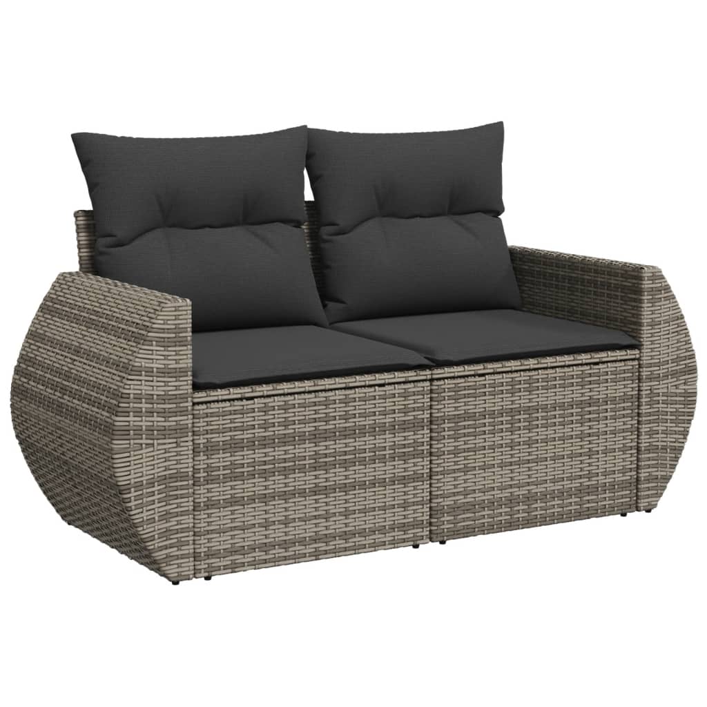Set Divano da Giardino 5 pz con Cuscini Grigio in Polyrattan | homemem39