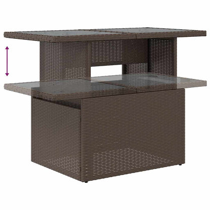 Set Divani da Giardino 5 pz con Cuscini Marrone in Polyrattan